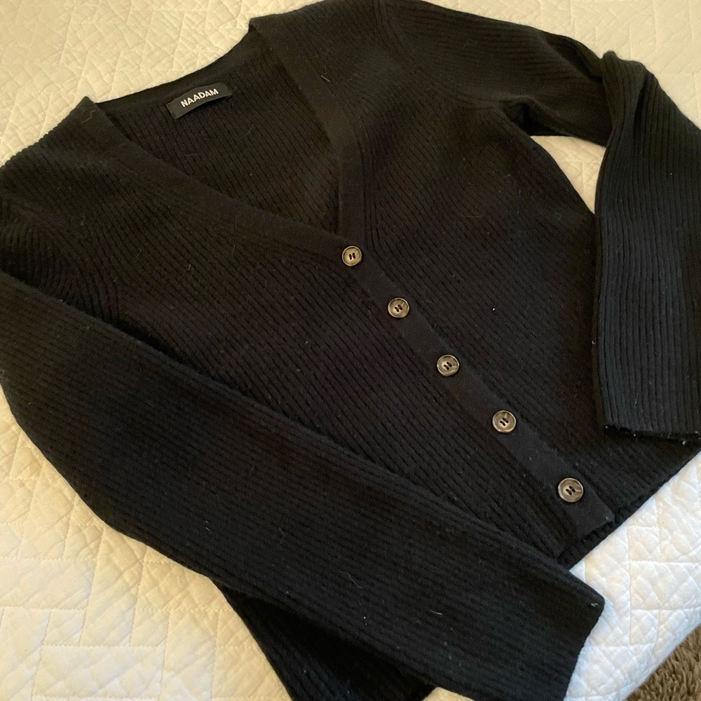 Black cashmere sweater or cardigan